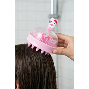 Sanrio Lisanslı Hello Kitty Pembe Serisi Masaj Aleti Şampuan Fırçası – Esnek Silikon Uçlu 9.3 Cm