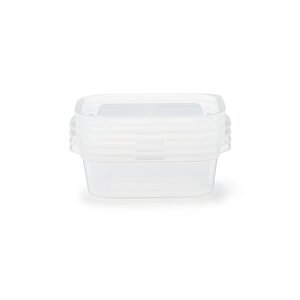 Lisanslı Şeffaf Beyaz Kare Yemek Kabı Seti 4’lü 270 Ml
