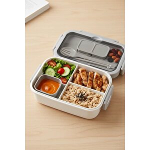 Lisanslı Simple Yemek Kabı Gri 880 Ml – Çatal Bıçaklı