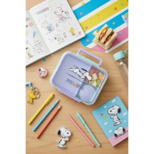 Snoopy Lisanslı Renkli Tutacaklı Yemek Kabı 1650 Ml – Bölmeli 22,5 Cm