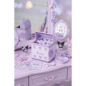 Sanrio Lisanslı Kuromi Teneke Saklama Kutusu – Çok Amaçlı Dekoratif Metal Kutu