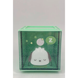 Sanrio Lisanslı Pochacco Akrilik Saklama Kutusu – Şeffaf Masaüstü Düzenleyici 10 Cm