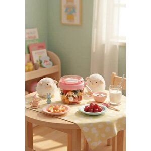 Lisanslı Çizgi Karakterli Salata Kasesi 650 Ml Sızdırmaz Pembe Kap
