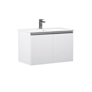 Terme 60 Cm Kapaklı Banyo Dolabı Takım Parlak Beyaz