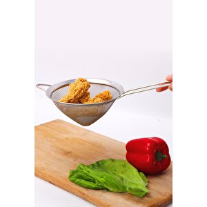 Paslanmaz Çelik Saplı Konik Süzgeç 14 Cm