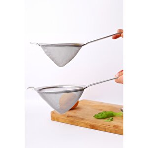 Paslanmaz Çelik Saplı Konik Süzgeç 14 Cm