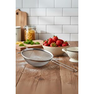 Paslanmaz Çelik Saplı Derin Süzgeç 28 Cm Metalik Gri
