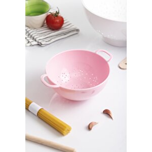 Akrilik Soft Pembe Mini Pirinç Süzgeçi & Bakliyat Süzgeçi (3 Su Bardaği Ölçülü)