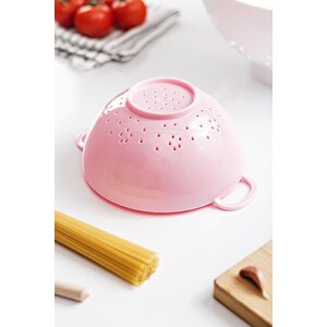 Akrilik Soft Pembe Mini Pirinç Süzgeçi & Bakliyat Süzgeçi (3 Su Bardaği Ölçülü)