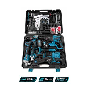 Profesyonel 21v Matkap Hilti Taşlama Somun Sıkma Testere 5'lı Se