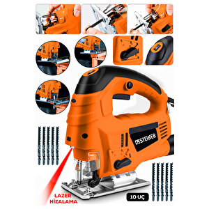 4600w Lazerli Sjs Metal Şanzuman 6 Kademe Devirli Dekupaj Testere Makinesi 10 Uç Dk461t10