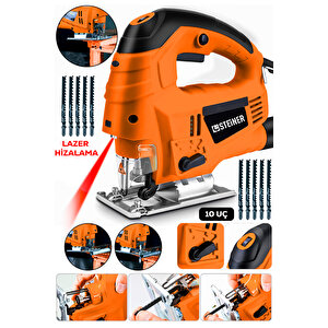4600w Lazerli Sjs Metal Şanzuman 6 Kademe Devirli Dekupaj Testere Makinesi 10 Uç Dk461t10