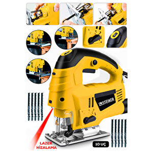 4600w Lazerli Sjs Metal Şanzuman 6 Kademe Devirli Dekupaj Testere Makinesi 10 Uç Ld468s10