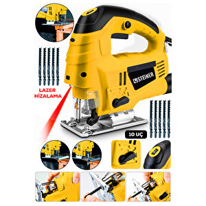 4600w Lazerli Sjs Metal Şanzuman 6 Kademe Devirli Dekupaj Testere Makinesi 10 Uç Ld468s10