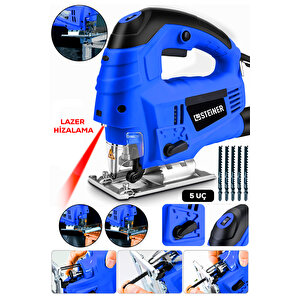 4600w Lazerli Sjs Metal Şanzuman 6 Kademe Devirli Dekupaj Testere Makinesi 5 Uç Ld460m5