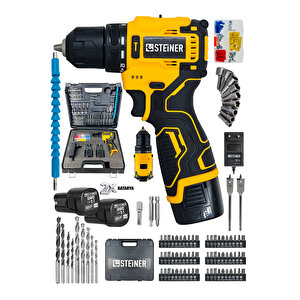 Pro Çeli̇k Özel Seri̇ Darbeli̇ 84 Parça Kömürsüz Güçlendi̇ri̇lmi̇ş Motor Şarjli Armut Batarya Matkap