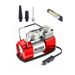 12v Çakmaklık Girişli 150 Psi Mini Hava Kompresörü Kırmızı