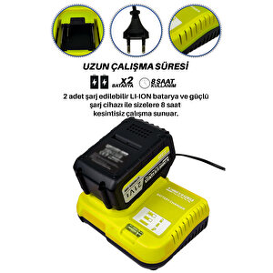 21v Çift Akülü Çelik Şanzıman Dal Budama Makası & Testeresi 2 Li Set