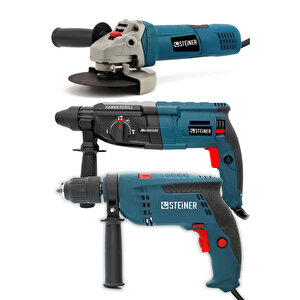 Profesyonel Elektrikli 3'lü Set Matkap,taşlama,kırıcı Delici Hilti