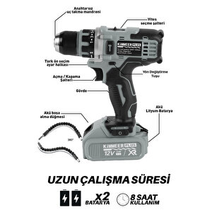 18v Metal Şanzıman Darbeli Şarjlı Matkap 24 Parça Akülü Vidalama Akülü Matkap Seti Pılastik Madren