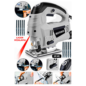 4600w Lazerli Sjs Metal Şanzuman 6 Kademe Devirli Dekupaj Testere Makinesi 10 Uç Ld465g10