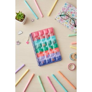 Lisanslı Yaz Renkleri Serisi Hava Dolgulu Telli Defter 80 Yaprak Canlı Desenli A5