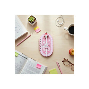 Sanrio Lisanslı My Melody Renkli Yaz Serisi Pipetli Figürlü Telli Defter – Holografik Kapaklı Spiral Defter 17.3 Cm