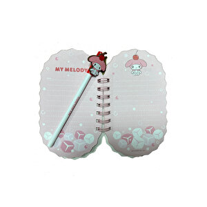 Sanrio Lisanslı My Melody Renkli Yaz Serisi Pipetli Figürlü Telli Defter – Holografik Kapaklı Spiral Defter 17.3 Cm