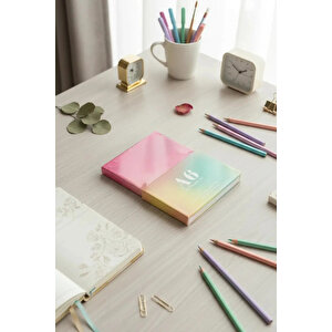 Lisanslı Aurora Serisi 5'li Renkli Defter Seti - 32 Yaprak Pastel Tasarımlı A6