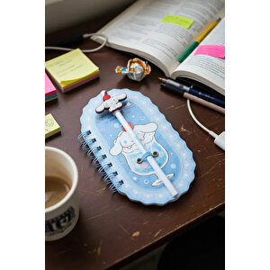 Sanrio Lisanslı Cinnamoroll Renkli Yaz Serisi Pipetli Figürlü Telli Defter – Holografik Kapaklı Spiral Defter 17.3 Cm
