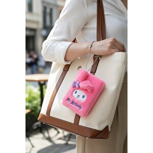 Sanrio Lisanslı My Melody Kolyeli Peluş Defter – Taşınabilir & Yumuşak Dokulu