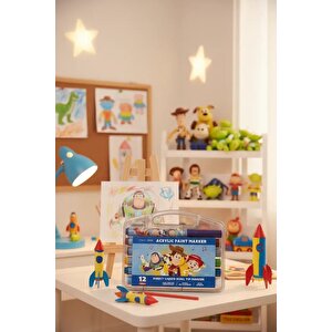 Disney Pixar Lisanslı Akrilik Marker Seti 12 Renk – Canlı Tasarımlar