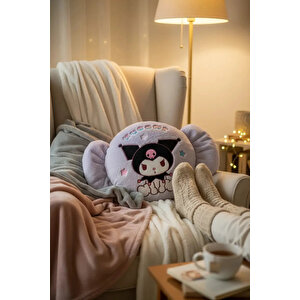 Sanrio Lisanslı Kuromi Peluş Yastık – Yumuşacık Şeker Figürlü Dekoratif Seri 38 Cm