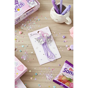 Sanrio Lisanslı Kuromi Saç Tokası Seti – 4 Adet Pembe Detaylı