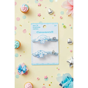 Sanrio Lisanslı Örgülü Saç Lastiği Seti (2 Adet) - Kuromi & Cinnamoroll