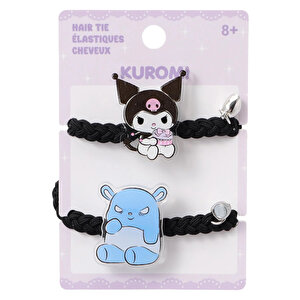 Sanrio Lisanslı Örgülü Saç Lastiği Seti (2 Adet) - Kuromi & Cinnamoroll