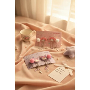 Hello Kitty Lisanslı Zincir Saç Tokası (2 Adet) – Sallantılı & Modern Tasarım