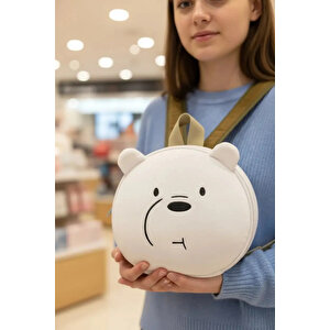 We Bare Bears Lisanslı Kutup Ayısı Yuvarlak Sırt Çantası 21 Cm