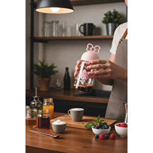 Sanrio Lisanslı My Melody Süzgeçli Borosilikat Cam Şişe 350 Ml