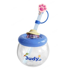 Disney Lisanslı Zootropolis Judy Pipetli Plastik Su Kabı 600 Ml – Sızdırmaz & Şeffaf