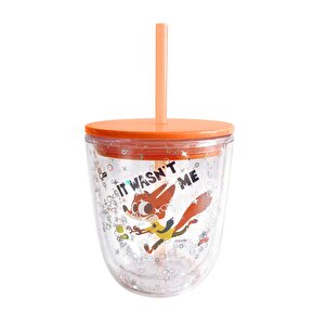 Disney Lisanslı Zootropolis Nick Çift Cidarlı Plastik Şişe 435 Ml – Pipetli & Sızdırmaz