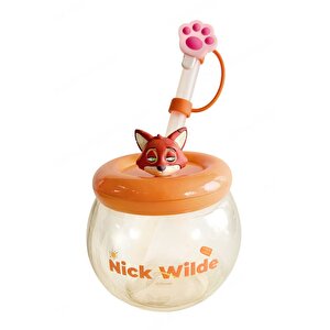 Disney Lisanslı Zootropolis Nick Pipetli Plastik Su Kabı 600 Ml – Sızdırmaz & Yuvarlak