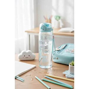 Lisanslı Hayvan Serisi Kapaklı Plastik Şişe Mavi 620 Ml – Kayışlı