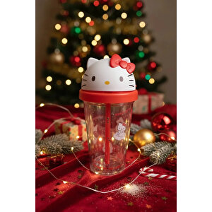 Sanrio Lisanslı Hello Kitty Kapaklı Plastik Su Kabı 320 Ml