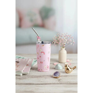 Sanrio Lisanslı My Melody Pipetli Çelik Matara – Paslanmaz Çelik Su Şişesi 580 Ml