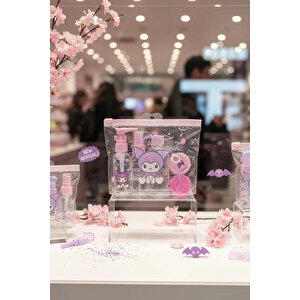 Sanrio Lisanslı Kuromi Ve Cinnamoroll 5'li Seyahat Şişe Seti – Pratik Ve Şık Şişe Seti 16,5 Cm