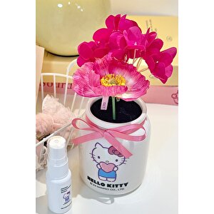 Sanrio Lisanslı Hello Kitty Oda Parfümü Ve Süs Seti - Seramik Şişeli Dekoratif Oda Kokusu Ve Figür