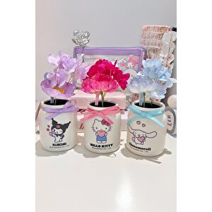 Sanrio Lisanslı Hello Kitty Oda Parfümü Ve Süs Seti - Seramik Şişeli Dekoratif Oda Kokusu Ve Figür