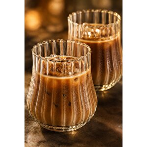 Borosilikat Optikli Damla Meşrubat Bardağı 420 Ml – 2 Adet Şık İçecek Bardağı Seti