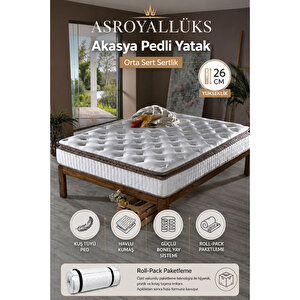 Akasya Bel Ve Sırt Destekli Ultra Ortopedik Pedli Yaylı Yatak, Havlu Kumaşlı (26 Cm) 150x200 cm